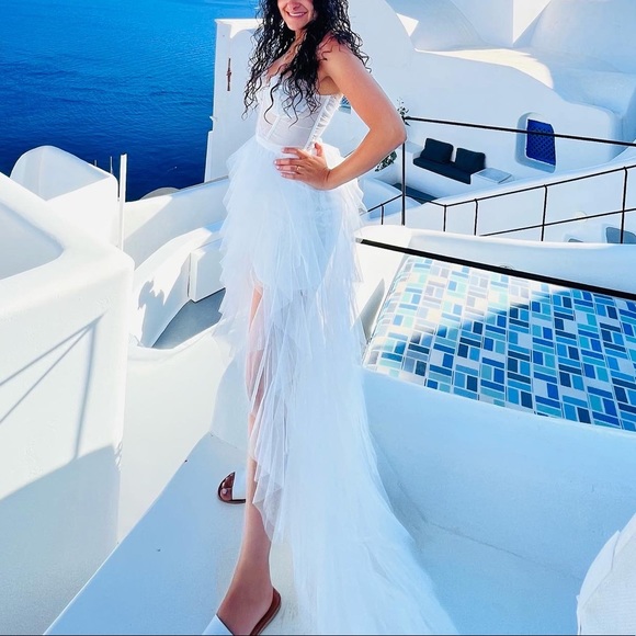 For love & lemons X REVOLVE Bustier Ruffle Gown in White tule - Picture 7 of 7